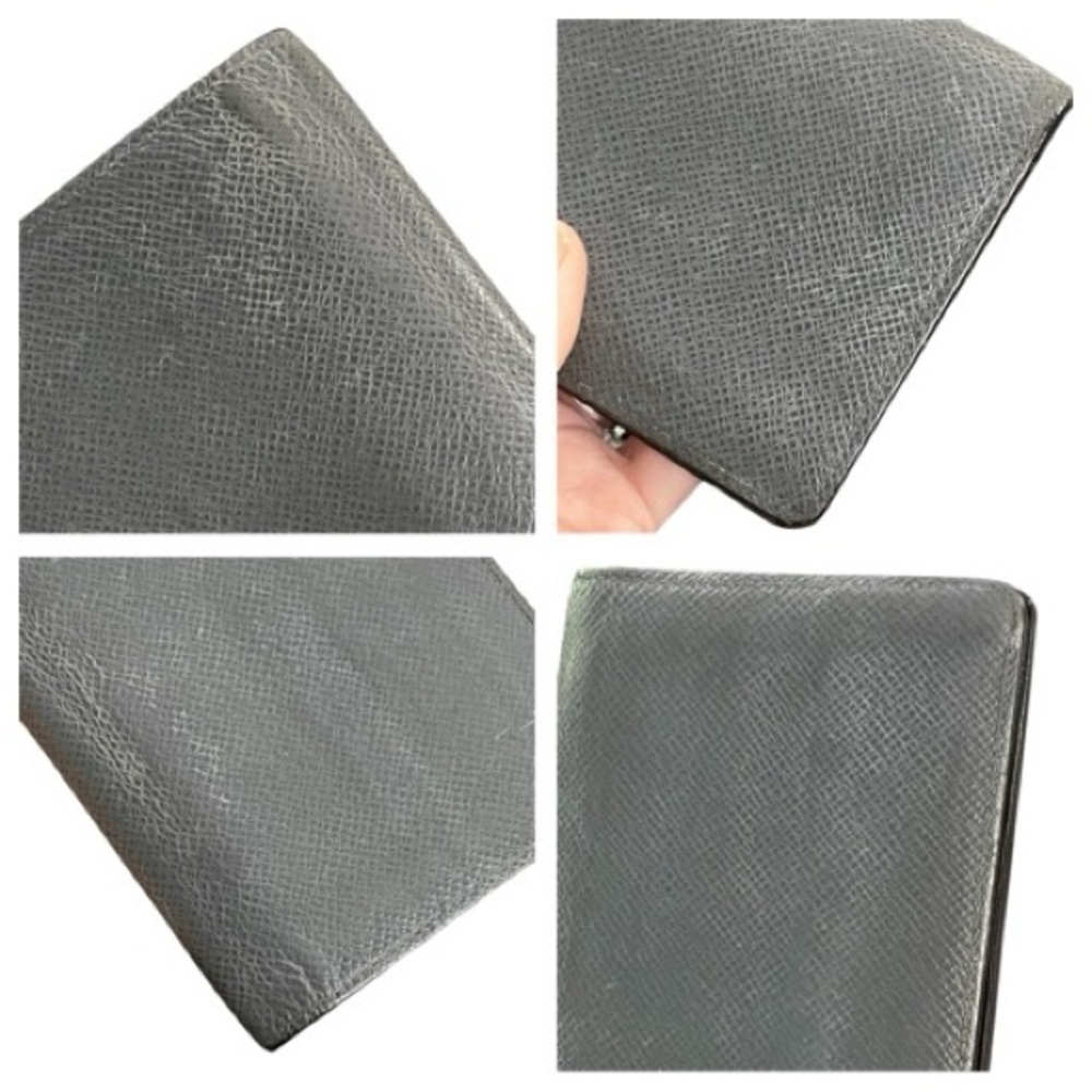RARE Space Grey Taiga Leather Flat Lay Bi Fold LV Wallet - Picture 10 of 16